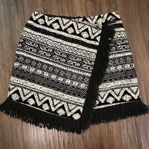 1.State Fringe Hem Cross Front Mini Skirt. Size XS.